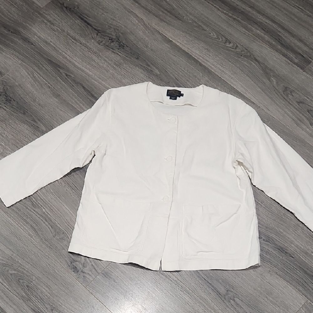 Rare VTG White Cotton/Linen Blend Pendleton Chore Pocket Blazer